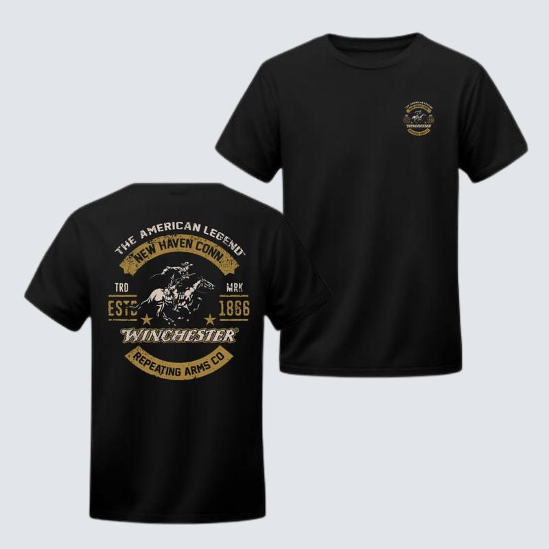 Winchester Repeating Classic Shirt – Patriotic Buck Graphic Short-sleeve Tee for Hunters