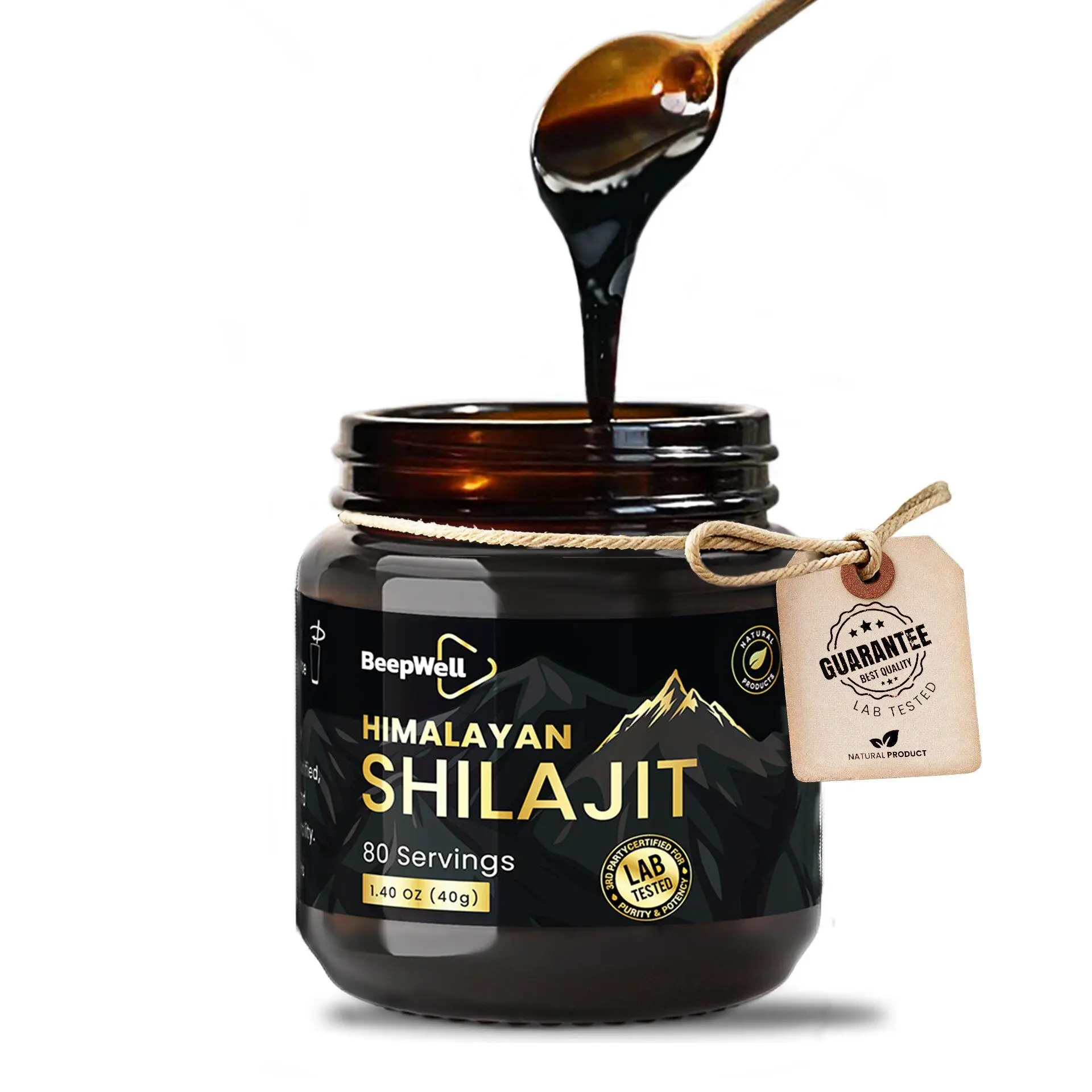 BeepWell Himalayan Shilajit Resin Pure 72% Fulvic Acid 85 Minerals 80 Servings for Immune Support Stress Relief Natural Health Supplement Edible Dietary |  Winter Support Initiative Edition