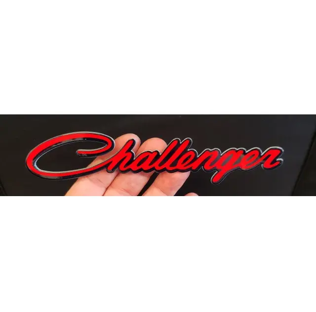 Dodge Challenger Script Garage Steel Sign - Red