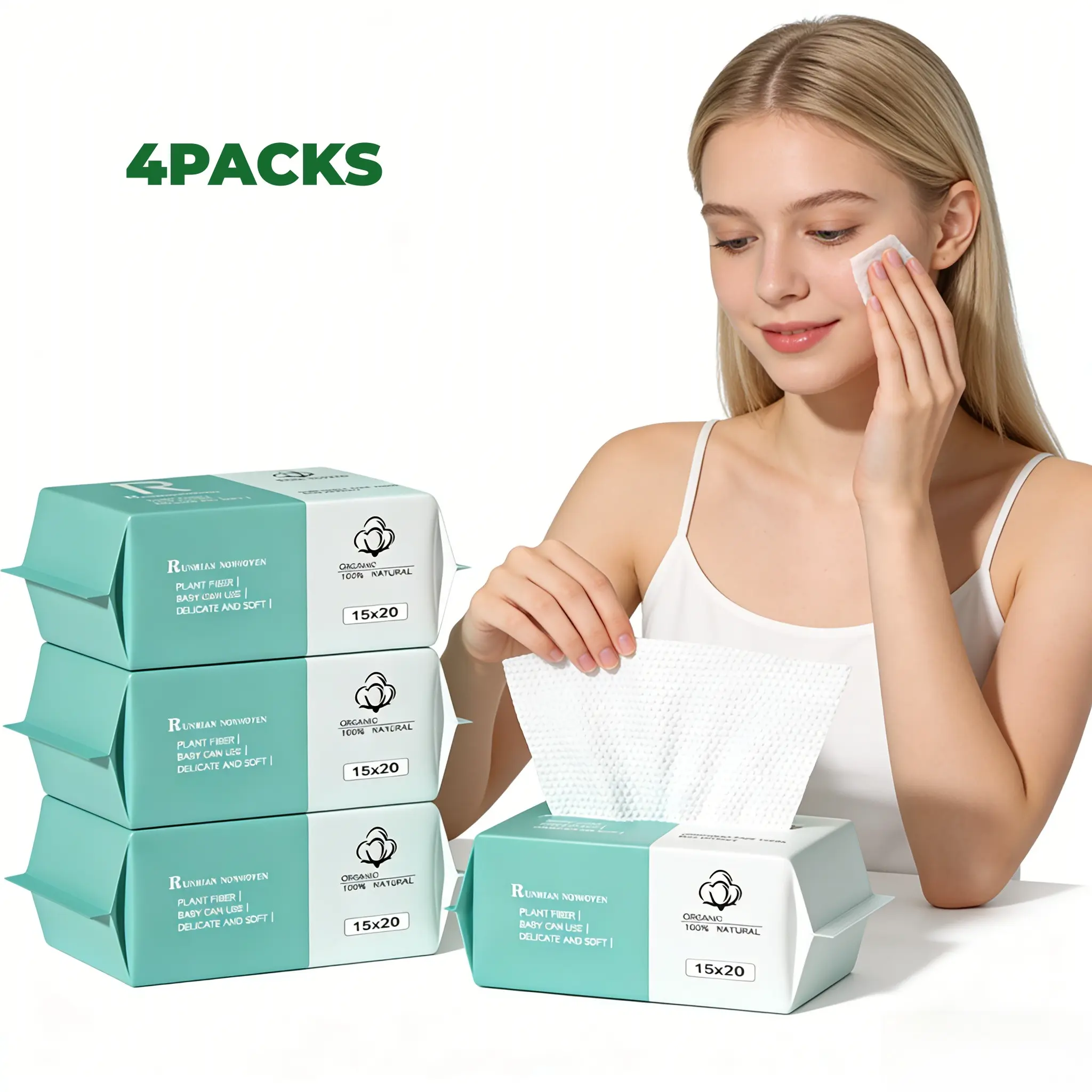 Disposable Face Towels, 1/2/4 Packs Face Towelettes for Washing & Drying, Soft Dry Wipes Facial Tissue for Travel, Camping, Home Hand Wipes and Other Outdoor Activities Use, Napkin，Korean Facial Cleansing Cloths, Single Use Tissues