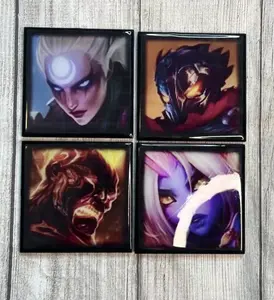 League of Legends Epoxy Resin Wooden Coasters - Glossy, Stylish Kitchen Tableware Accessories