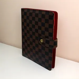 Nexus A5 Refillable Planner with Red Interior Faux Leather 6 Ring Organizer Luxury Gift Ready with Starter Inserts