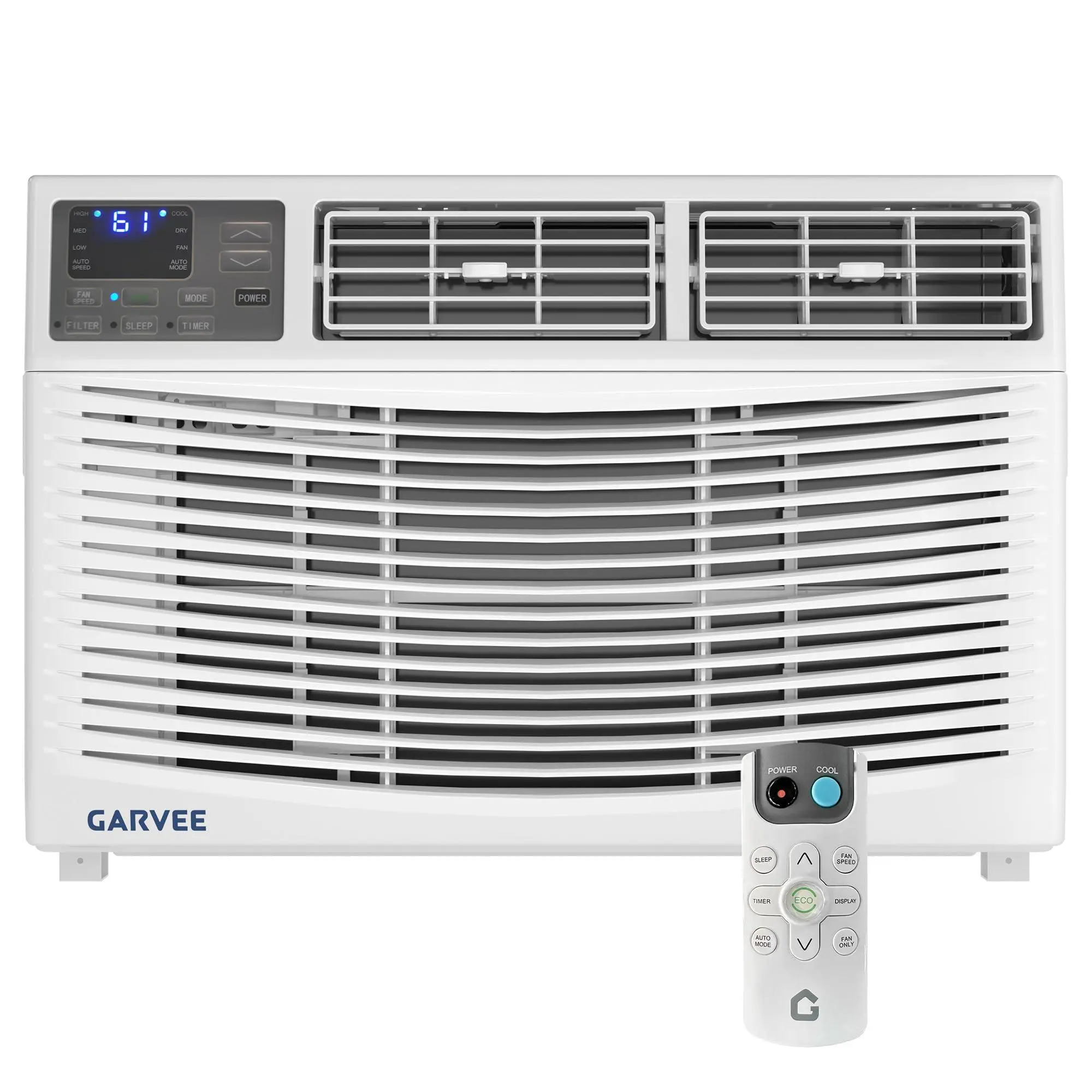 8000 BTU Window Air Conditioner with Remote Control, Cools up to 350 Sq. Ft, 3 Cooling & Fan Speeds, Quiet Operation, LED Digital Display, Easy Installation, Ideal for Bedroom Office