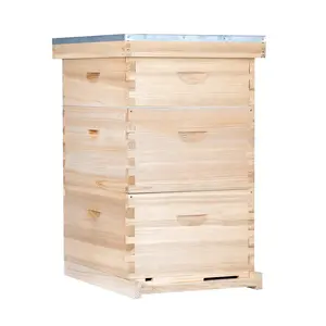 MayBee Hives 10 Frame Bee Hives Starter Kit Langstroth Beehives with 2 Deep Hive Boxes 1 Medium Super Box Cedarwood Construction Easy Assembly for Beginners