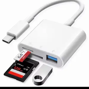 3 In 1 Adapter Type-C, Tf, Cf, Sd, Memory Card Reader, Recorder, Compact Flash Usb-C, Pro, Huawei, Macbook