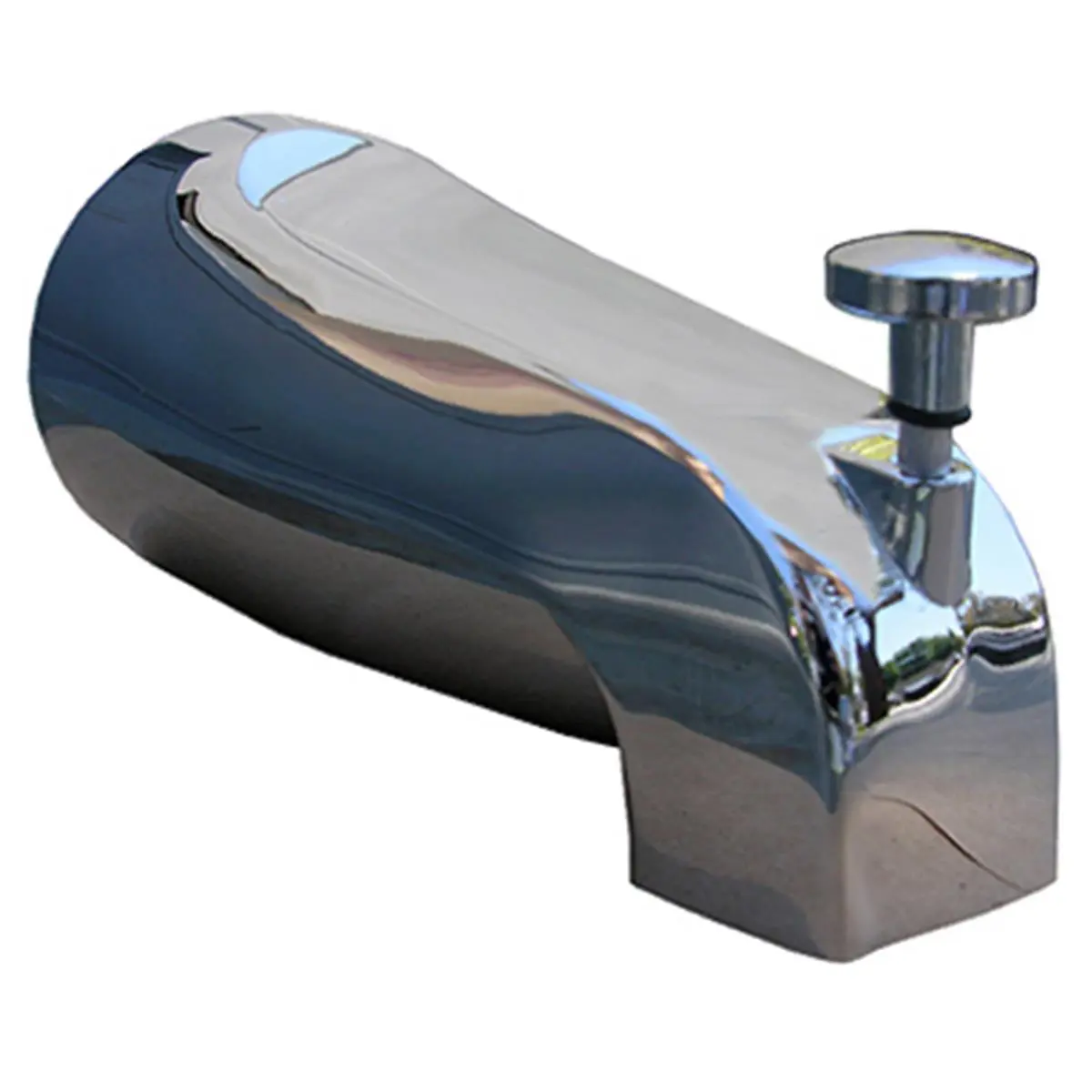 212 MAIN Chrome Finish Bathtub Diverter Spout - 0.5" Thread Fitting, Front-Lift Bathtub Faucet Attachment, Carded Pack, 2.75 x 4 x 7.5 in Bathroom Fixture Accessory