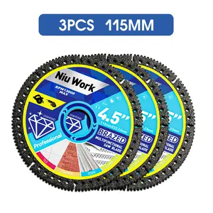 【Summervibes】 NiuWork 3PCS Diamond Blades 4.5" Diamond Tile Cutting Blades -Ultra-Thin Dry Cutting Disc,Purpose Saw Blades,Heavy Duty Angle Grinder Discs for Cutting Marble/Quartz/Stone/Tile/Metal/Plastic multiple size