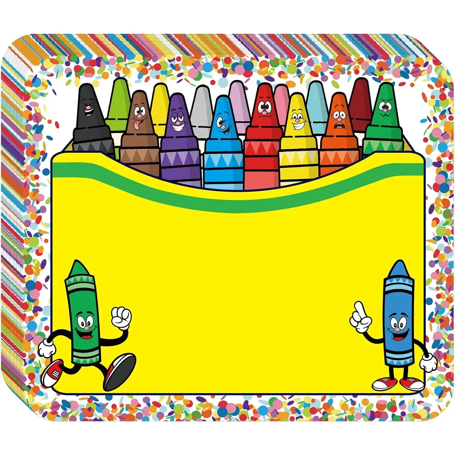 100 Pieces Back to School Crayon Box Labeling Stickers, 3x2.5 In (7.6x6.4 cm) Name Writable Self-Adhesive Name Tags with Ample Writing Space, Office Stationery for Classroom Use, 7.6 X 6.4 Cm