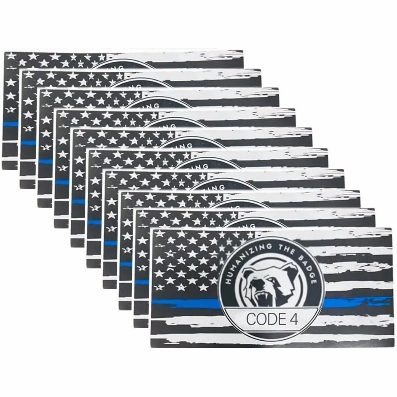 5/10 pcs Thin Blue line Sticker Code 4,Thin Blue Line Flag Car Decal,Police Support Stickers American Flag Thin Blue Line Decal for Cars Trucks Window