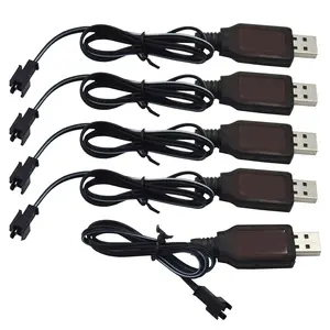5 Pack USB Power Charger Cable, 3.7v 500ma Output, Nicd Nimh Battery Pack, USB Charging Cable, Sm 2p Plug for RC Excavator RC Cars