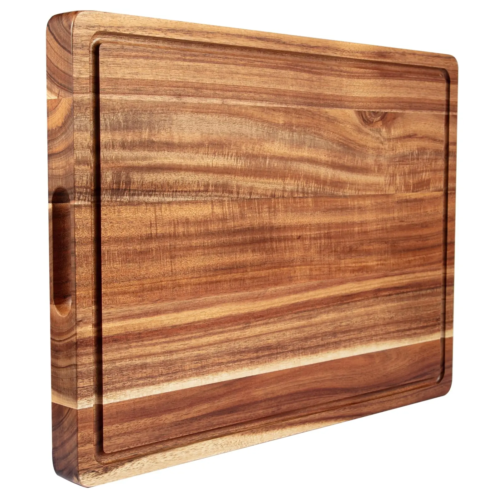 Large Wooden Cutting Board for Kitchen, 20" x 15" Acacia Wood Butcher Block Cutting Board with Juice Groove, Thick Chopping Board Carving Board for Meat Turkey Vegetables