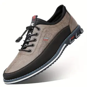 Men's Shoes Comfy Plus Size Men's Business Style Dress Shoes with Adjustable Buckle, Durable Non Slip Rubber Sole for Outdoor Activities