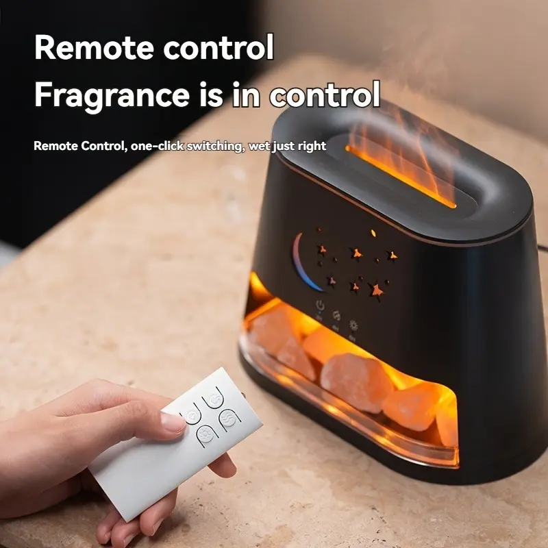260ML Ultrasonic Essential Oil Diffuser & Himalayan Salt Lamp, Cold Mist Humidifier Aromatherapy, Timer, 8 Color Light, Automatic Shutdown, Multifunctional, Ambient Enhancement, USB Powered Humidifier