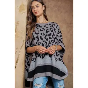 Leopard Poncho Sweater