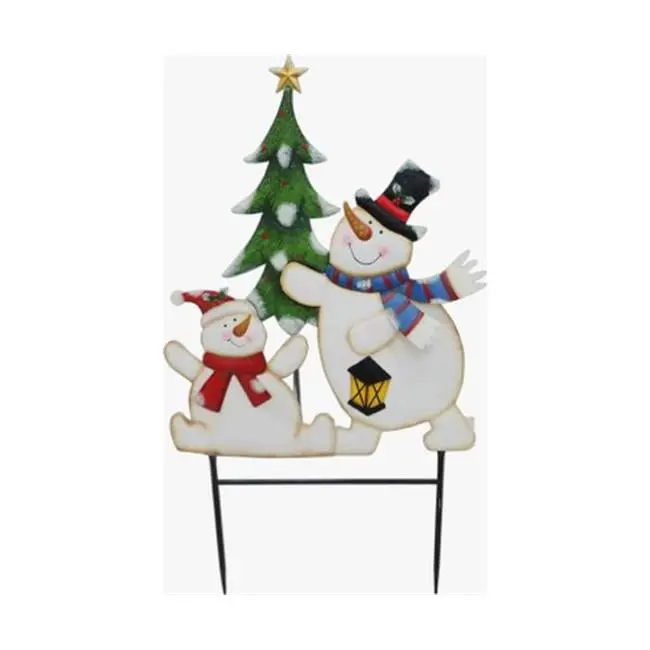 Good Tidings G48 HSMR202860X 35.5 in. Multi-Color Snowmen Christmas Decor with Tree Stake, Festive Home Decor
