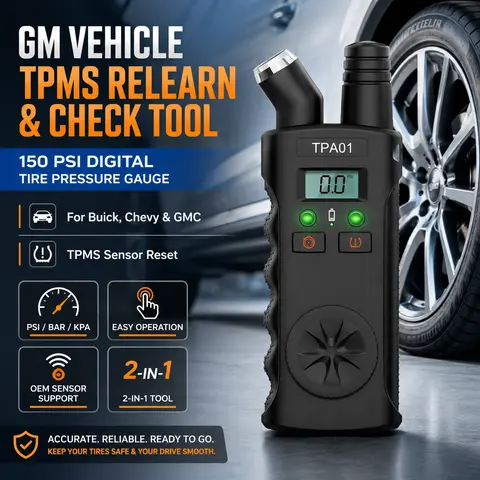 [For GM Vehicles] TPMS Relearn & Check Tool for GM Group Vehicles, 150 PSI/Bar/KPA Digital Tire Pressure Gauge, Car Repair Tool for Buick, Chevy, GMC Tire Sensor Reset tiktokshopspringglowup#Summervibes