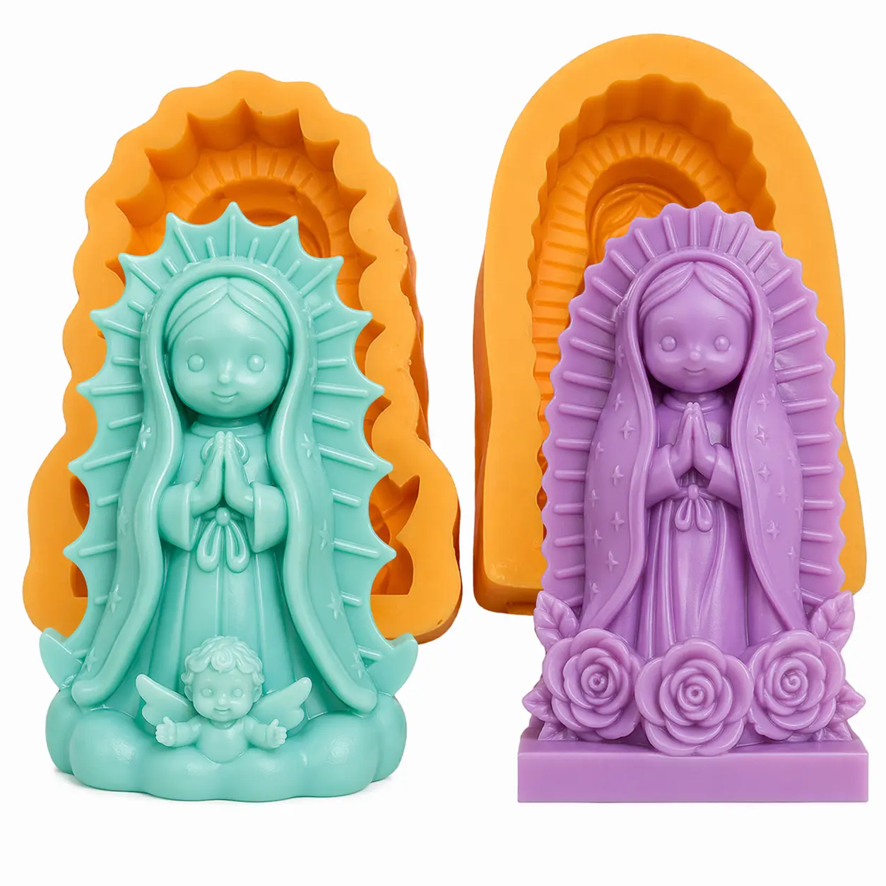 2 pieces Virgin of Guadalupe silicone Mold 2 pieces Virgin of Guadalupe silicone Mold