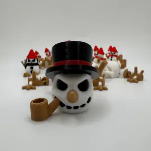 3D Printed Snowman Dragon • Holiday Frost Dragon • Winter Display Figurine