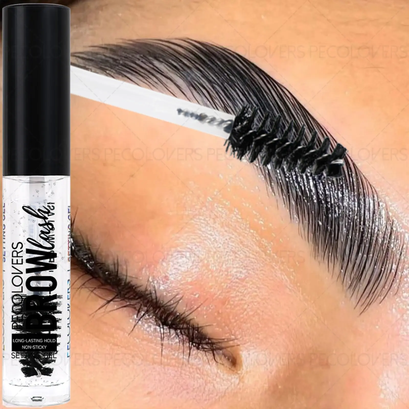Transparent Waterproof Eyebrow Shaping Gel with Brush, Eyebrow Shape Lightweight Long-Lasting Hold for Light Brown Brows, Daily Brow Styling Gel, Waterproof Eyebrow Makeup, Clear Eyebrow Gel