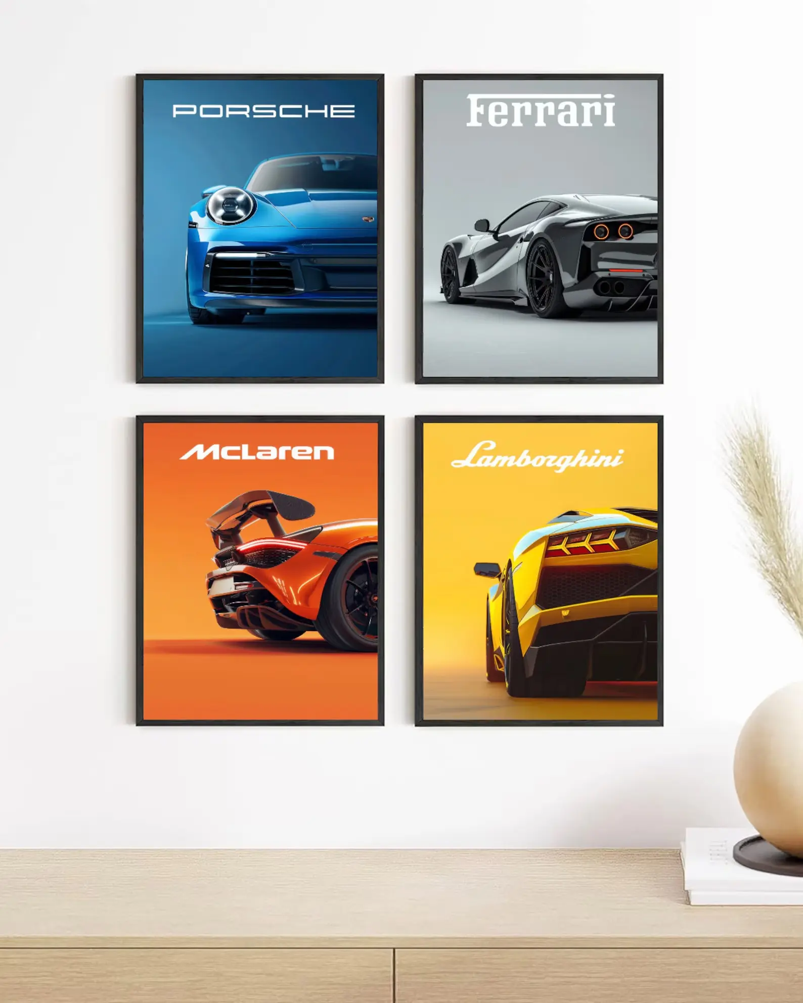 Sports Car Posters,Car Prints Decor for Bedroom, Car Gift for Boyfriend, Car Present, Unframed