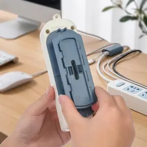 Reusable Cord Organizer Wall Mount, Strong Gel Adhesive Cable Management Box, No Drill Wire Holder for Home Office Kitchen Bathroom, No Residue Outlet Concealer