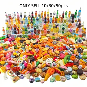 Mini Food Toy Drink Bottle Resin Doll Kitchen Playset, DIY Accessories for Kids & Teens, Random Style Miniature Food House