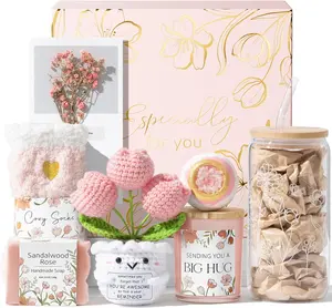 Mothers Day Birthday Gifts for Women Self Care Package Get Well Soon Gift Baskets, Thinking of You Inspirational Sympathy Spa Gift Basket for Women, Unique Easter Gifts Set for Mom Her Friend Sister