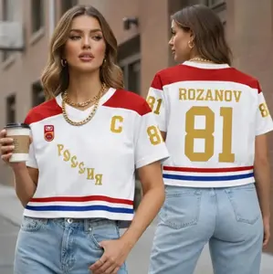 Heated Rivalry Crop Top Jersey, White ROZANOV & HOLLANDER Jersey, Connor Storrie Shirt, Ilya Rozanov Shane Hollander