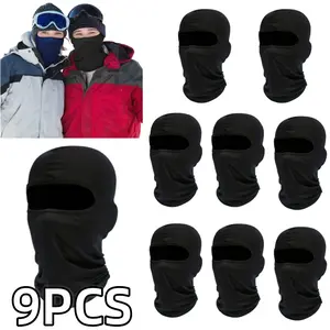 9Pcs/Set Ski Mask for Men Women,Full Face Cover,Breathable UV Sun Protection Cooling Balaclava Neck Gaiter Clothing Scarf Bandana Caps for Outdoor Camping,Travel,Running,Cycling,Sports,Hand Tools Kits
