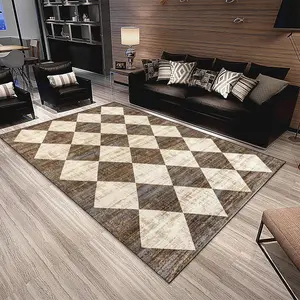 Geometric Diamond Pattern Decorative Area Rug, Home Decor Sofa Table Mat Bedside Pad, Kitchen Dining Room Floor Covering