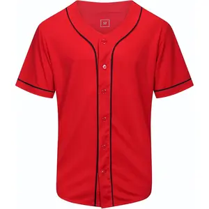 Blank Baseball Jersey,Short Sleeve Plain Jersey Shirt,Sports Uniform for Men Women(White, Black, Red,Blue,S-3XL)
