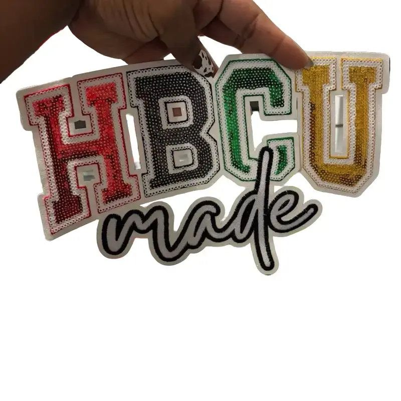 HBCU Made Chenille Patches - Vibrant Red Green & Gold Design for t-shirts or sweatshirts