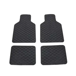 4-Piece Universal Faux Leather Car Floor Mat Set, Waterproof, Stain-Proof, Durable, Full-Coverage Front & Back All-Weather Protection, Tool-Free Vehicle Interior Liners, Universal Fit for Most Cars/SUVs/Trucks, Car Interior Accessories