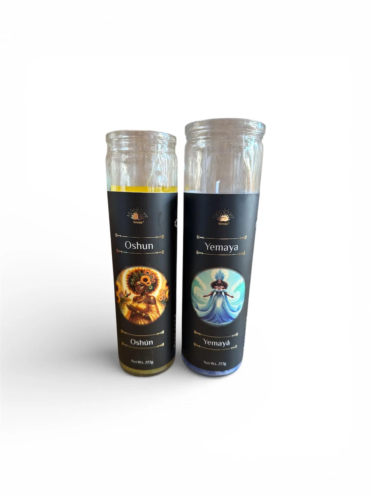 Candle Vela para–Las Dos Agus Yemaya Ochun Santeria Palo Osha Santo Ifa