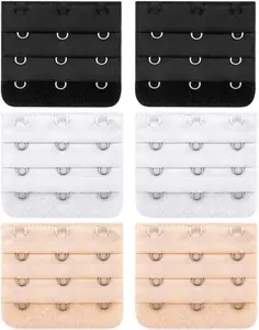 6 PCS Soft Comfortable Bra Strap Extender with Triple Row Adjustment