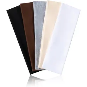 5 count Headbands for Women Non Slip, 5 Colors  Bands for Women's Hair. Soft Cotton Cloth Stretchy Thick Headbands for Running, Yoga, and Exercise