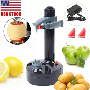 Electric Automatic Peeler Potato Fruit Apple Orange Veg Peeling Tool with Blades Kitchen Plastic