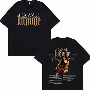 Singer Cazzu Latinaje Vintage Prited T Shirt Men's Women Harajuku Fashion Cotton Short Sleeve T-shirt, Full Colors, For Men, For Women