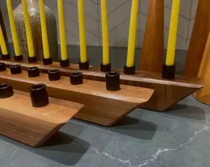 Modern Wood Menorah - Minimalist Hanukkah Decor
