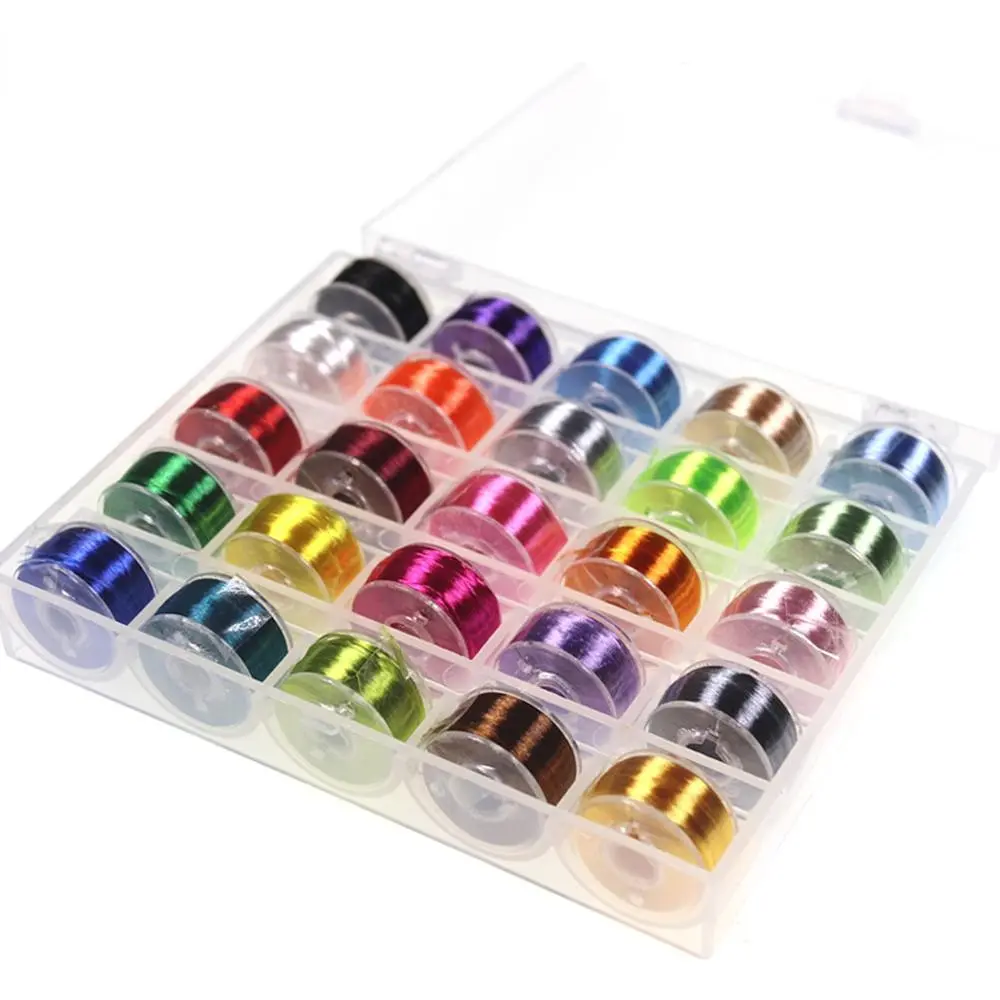Kylebooker 65yd Lightweight Fly Tying Thread Kit - 25color-thread, 25 Different Colors, Bi-ceramic Tip, Small Bobbin Fit, Standard Bobbins-Compatible, Plastic Storage Box, Fishing Accessory for Different Fishing Occasions