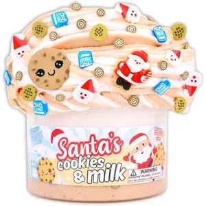 Santa's Cookies & Milk - Butter Snowfizz Textured Slime - Handmade in USA - Dope Slimes - Beige/White