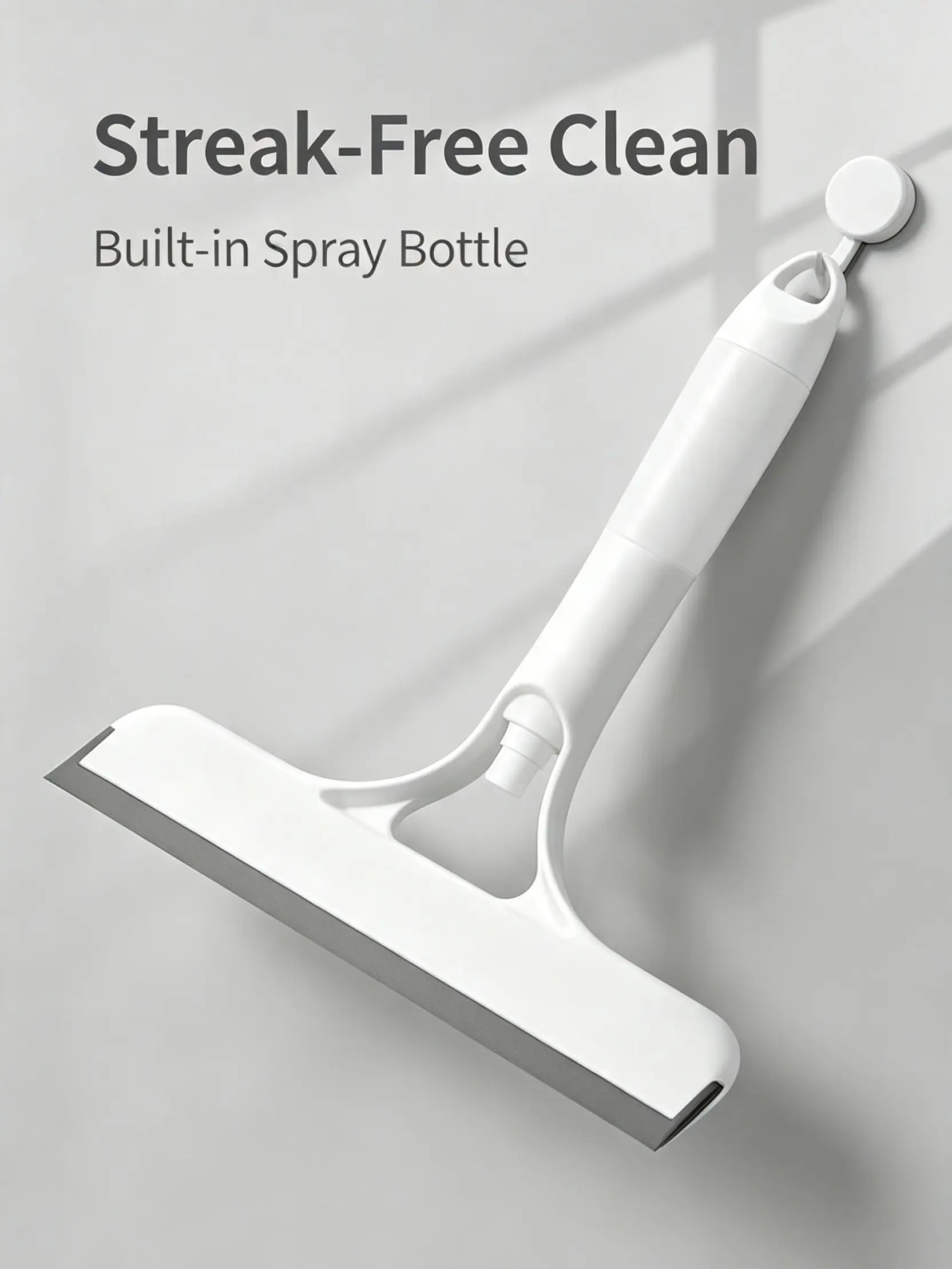 3-in-1 Window Squeegee with Built-In Sprayer, Streak-Free Glass & Mirror Cleaner, Multi-Purpose Household Cleaning Tool