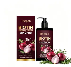 Hoegoa 3-in-1 Rosemary & Onion Hair Shampoo 100ml/ 3.38  fl oz | Natural Formula| All-in-One Cleansing & Hydration | Oil Control & Volumizing | Shampoo for Hair Growth