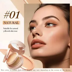 2in1 air cushion bb cream Double-layer concealer set suitable for full face, pink filler-type foundation - 24-hour long-lasting, high coverage matte texture, concealer, Korean-style foundation for creating a perfect makeup look