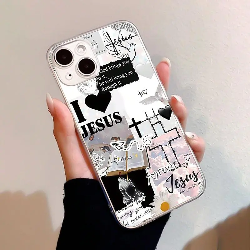 Jesus Pattern Phone Case, 1 Count Anti-drop Phone Protective Cover, Phone Accessory Casing Compatible with iPhone 6 7 8 X XR XS 11 12 13 14 15 Pro Max