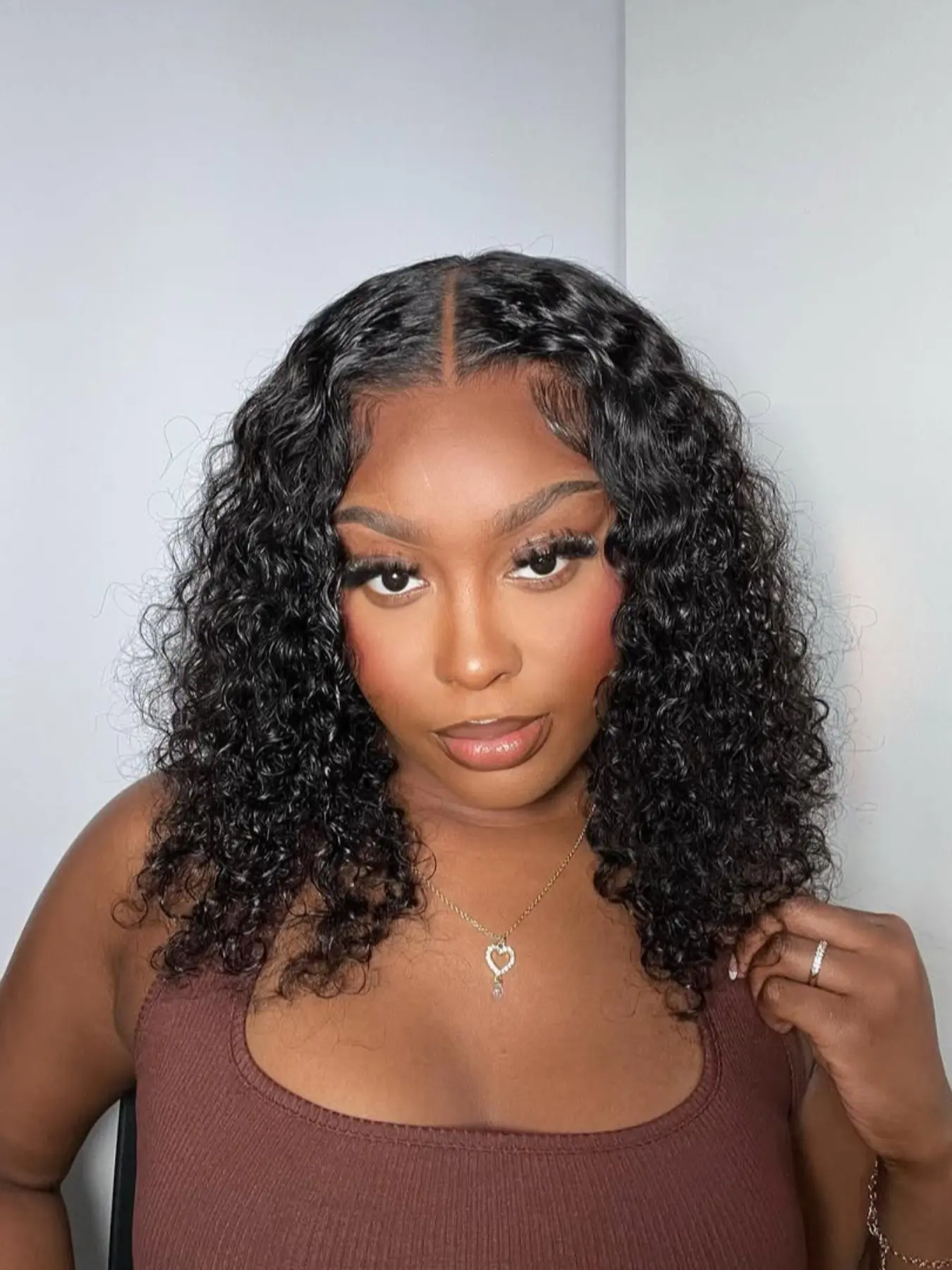 Water Wave Bob Wig Human Hair Natural 13x4 Deep Wave Curly Lace Front Wig, Short Bob Wig Pre-Bleached No Glue Curl Wig