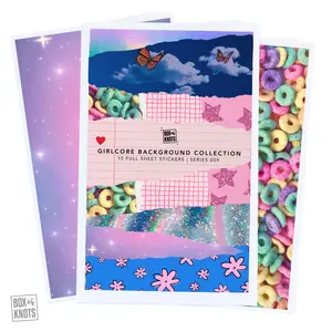 The Background Collection | Series 009 | “GIRLCORE” | Full Sheet Sticker Collage Adhesive | Matte Decorative Junk Journaling Decor | Scrapbooking tiktokshopspringglowup