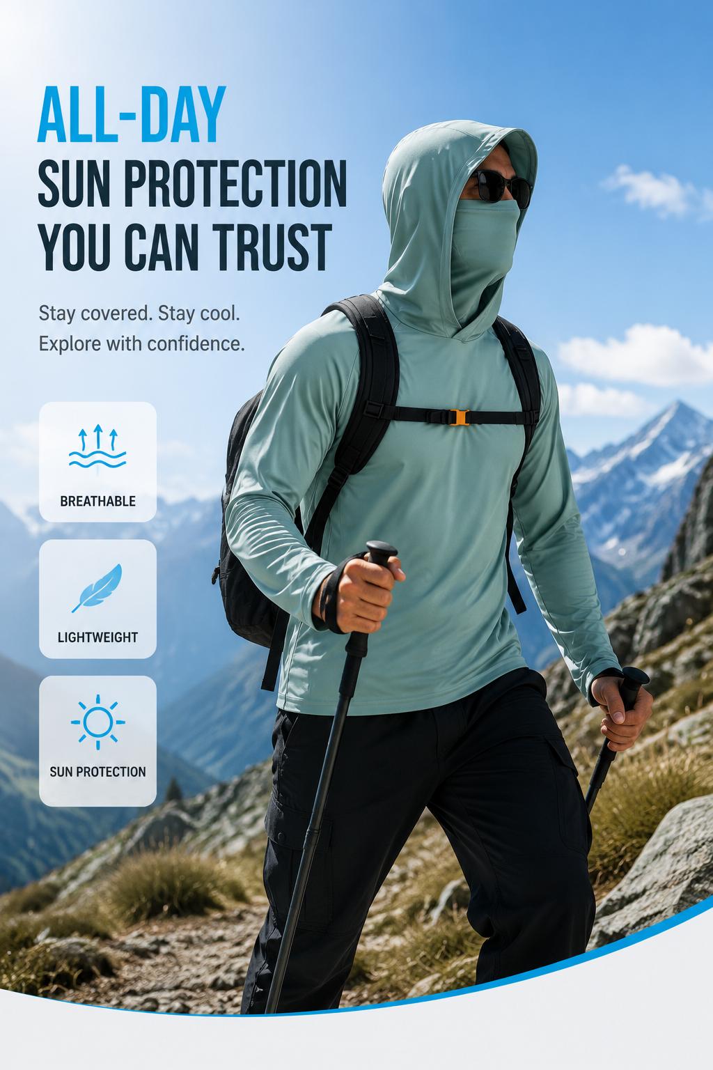 6 PACK Mens Fishing Hoodie UV Sun Protection Shirts UPF Rash Guard Long Sleeve Shirts Hiking Performance Mesh Face Mask Top Athletic Clothes Athletic Apparel 6 PACK Mens Fishing Hoodie UV Sun Protection Shirts UPF Rash Guard Long Sleeve Shirts Hiking Performance Mesh Face Mask Top Athletic Clothes Athletic Apparel