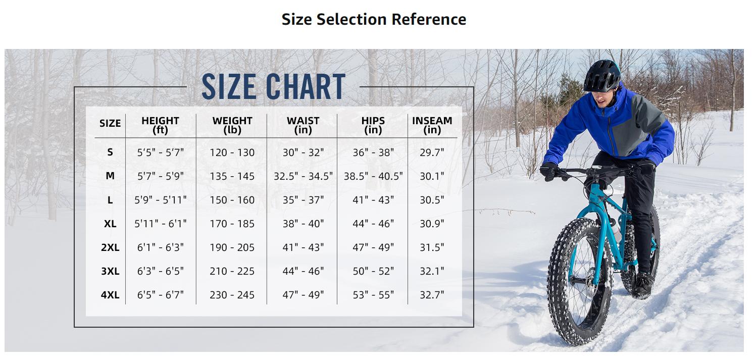 baleaf Men's Winter Cycling Pants Mountain Bike Cold Weather Hiking Gear Windproof Fleece Lined Running Ski Bicycle Clothes
