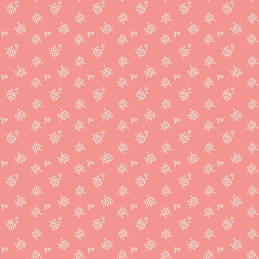 Fabric Riley Blake Coral Ditsy Renew by the Quarter Yard C17287-CORAL